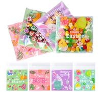 DIELOVEHUA 100 Pièces Sacs En Cellophane de Pâques, Sachet Biscuit Pâques, Sacs de Bonbons de Pâques, Cellophane pour de Pâques Lapins, pour Emballage Cadeau Biscuits Bonbons Chocolat