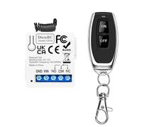 DieseRC 433Mhz Commutateur de télécommande sans fil universel DC 12V 1CH Module récepteur de relais RF avec 1 émetteurs DIY télécommande EV1527 Code d'apprentissage