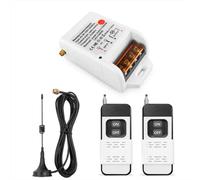 DieseRC Interrupteur de Télécommande de Pompe Moteur sans fil Récepteur Relais AC 230V 220V 3000W et 2 émetteurs Plage de Contrôle Jusqu'à 100~300 mètres pour Lumières Pompe à eau Moteur