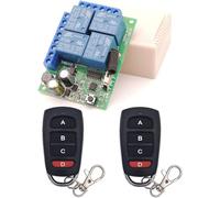 DieseRC Interrupteur de télécommande universel, récepteur de relais RF AC 230V/220V 10A 4CH 433Mhz avec 2 émetteurs pour moteur, porte de garage, lumière, rideau électrique, interrupteur de bricolage