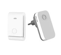 DieseRC Sonnette sans Fil Auto-génératrice 150 mètres Carillon électronique étanche IPX4, 1 récepteur de Sonnerie enfichable avec 1 émetteur cinétique, 38 mélodies à 4 Niveaux de Volume