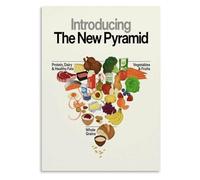 Dietary Guidelines Poster MyPlate Alternative Pyramid Nutrition Art | Compares traditional pyramid model with plate based meal planning approach(Unframed,16x24inch(40x60cm))