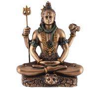Dieu indien Shiva assis en lotus, miniature, en pierre artificielle, peint à la main, collection Veronese 708-76383