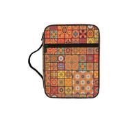 DIEzig Group of Sac de rangement pour Bible imprimé géométrique marocain avec plusieurs poches Sac de transport polyvalent pour livre, tablette et stylo