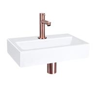 Differnz Flat Ensemble Lave-Mains - Vasque en Céramique Suspendue - Robinet Droi
