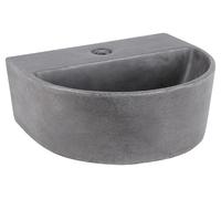 Differnz : Lavabo semi-encastré - Lavabo en béton pour toilettes invités - Forme semi-circulaire - Montage mural - Modèle compact - Gris foncé - Dimensions : 30 x 25 x 11 cm - Idéal pour les petites t