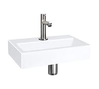 Differnz Flat pack lave-mains - 38 x 24 x 8 cm - céramique blanche - robinet droit chromé mat SW21912/SW538305/SW543205/SW696217