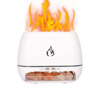 Diffuseur à ultrasons - Humidificateur d'arômes froids avec sel rose - Lampe 7 couleurs pour méditation, yoga, spa, maison, salle de bain, femmes