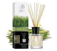 Diffuseur avec Arôme Lemongrass 200ml - Kit Diffuseur Cadeau avec 8 Bâtons de Bambou - Huile de Lemongrass Essentielle Naturelle - Fragrance Fraîche et Durable pour Aromathérapie - Accueil