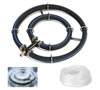 Diffuseur d'air pour étang, 25 cm. Anneau de diffusion d'air pour étang, aquarium, en acier inoxydable, double cadre. Diffuseur d'air pour étang, bassin à poissons, distributeur d'oxygène avec un câbl
