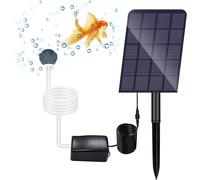 Diffuseur d'air pour étang à énergie solaire - Pompe à oxygène pour aquarium - Améliore la qualité de l'eau - Conception solaire sans fil - Dimensions : 20 x 25 x 4 cm - Couleur : noir