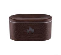 Diffuseur d'aromathérapie à effet de flamme, humidificateur USB à brume froide avec lumière 7 couleurs, diffuseur d'huiles essentielles silencieux pour maison, chambre à coucher, bureau (marron)