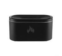 Diffuseur d'aromathérapie à effet de flamme, humidificateur USB à brume froide avec lumière 7 couleurs, diffuseur d'huiles essentielles silencieux pour maison, chambre à coucher, bureau (noir)