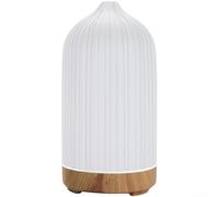 Diffuseur d'aromathérapie avec arrêt automatique - Vaporisateur d'huile parfumée à brume ultra fine pour chambre de bébé - Forme de colonne élégante 18 cm (grain de bois clair)
