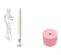 Diffuseur d'aromathérapie rechargeable avec 5 options de pulvérisation distinctes, indicateurs lumineux bleu, vert, violet, jaune, blanc, ajustement 28 mm (rose)