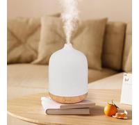 Diffuseur d'arôme 250 ml blanc, Spreader ultrasonique en céramique avec lumière LED 7 couleurs, humidificateur, lampe à parfum électrique, minuterie