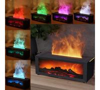 Diffuseur d'arôme, diffuseur, huiles essentielles avec foyer LED, diffuseur d'huile d'odeur avec télécommande, 7 types de couleurs lumineuses LED, avec minuteur, parfait pour la maison, bureau, chambr
