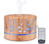 Diffuseur d'arôme Humidificateur 500 ml - Diffuseur d'huile essentielle - Diffuseur d'aromathérapie BPA - Sans - Avec minuterie et 7 couleurs LED - Idéal pour