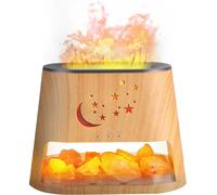 diffuseur d'arômes 2 en 1 & lampe au Sel - 260 ml - 7 couleurs LED - effet de flamme - arrêt automatique - sans BPA - vert clair