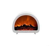 Diffuseur d'arômes 3D pour cheminée avec flamme simulée, humidificateur de 200 ml, lumière LED 7 couleurs, télécommande, minuterie, pour chambre à coucher, salon, bureau, décoration noir (blanc)