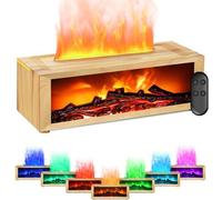 Diffuseur d'arômes Azomor Houtlook avec effet flamme et éclairage LED multicolore