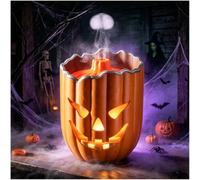 Diffuseur d'arômes Citrouille, Diffuseur d'huiles Essentielles 300 ml, 2 Modes de Pulvérisation, Humidificateur Ultrasonique avec 7 Couleurs LED et 3 Fonctions de Minuterie, Convient pour Halloween