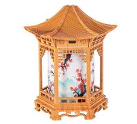 Diffuseur d'arômes de lanterne chinoise de 160 ml et veilleuse à grain bois peu profond - Diffuseurs d'huiles essentielles avec deux modes brume, double température couleur pour chambre à co