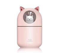 Diffuseur d'arômes design chat - Mini humidificateur félin 300 ml, hydratant ultrasonique rechargeable avec éclairage ambiant | Dispositif de nébuliseur hydratant personnel pe