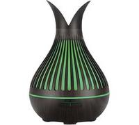 Avizar, diffuseur d'arômes 500 ml aspect bois avec éclairage LED, noir / vert