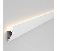 Diffuseur de canal mené par plafond linéaire en aluminium de PC | Blanc Plusieurs longueurs : Éclairage indirect au plafond, au mur et au sol(21m (68.9 ft))