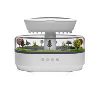 Diffuseur de parfum, 250 ml, ultrasons, lumières colorées, simulation de pluie de micro paysage, bruit blanc, blanc