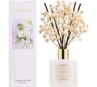 Diffuseur de parfum d'ambiance, 200 ml, jasmin et menthe, avec 8 bâtonnets parfumés. Parfum longue durée