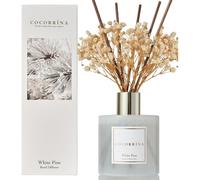Diffuseur de parfum d'ambiance avec 8 bâtonnets parfumés, 200 ml, senteur pin blanc, longue durée