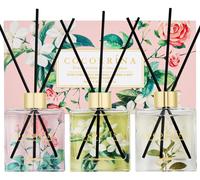 Diffuseur de parfum d'ambiance Riet, coffret de 3 flacons de 90 ml, senteur rose, gardénia, jasmin et menthe