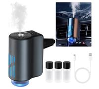 Diffuseur de parfum de voiture, diffuseur d'aromathérapie intelligent avec 3 niveaux de parfum, lumière d'ambiance LED, charge de type C, boîtier en métal pour toutes les aérations de voiture
