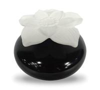Diffuseur de Parfum par Capillarité Fleur Narcisse Noir - Diffuseur Huile Essentielle Parfum d’Ambiance et Senteurs Maison - Vase en Céramique et Fleur en Plâtre - Diffusion Naturelle - Zen’Arôme