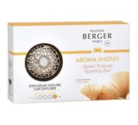 Diffuseur de parfum pour voiture - Maison Berger - 6402 - Aroma Energy - Argenté - Asymétrique