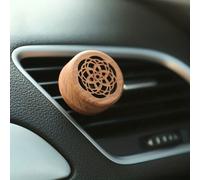 Diffuseur de voiture portable en bois avec motif géométrique - Mini diffuseur d'huiles essentielles en bois naturel, installation pratique avec pince sur la bouche d'aération, accessoire de décoration