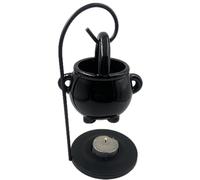 Diffuseur d'huile Chaudron pour Halloween, brûleur de Cire - Sorcières pour la Maison, Le Yoga, la méditation, diffuseur d'arômes Noir
