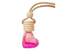 Diffuseur d'huile de voiture en forme de cœur en verre de 6 ml | Aroma Diffuser Pendant, Voiture Intérieur Décoration, Five-Line Cap, Small Heart-Shaped Colored Bottle, Vide 6 ml Parfum