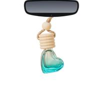 Diffuseur d'huile de voiture en forme de cœur en verre de 6 ml | Aroma Diffuser Pendant, Voiture Intérieur Décoration, Five-Line Cap, Small Heart-Shaped Colored Bottle, Vide 6 ml Parfum