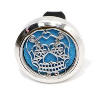 Diffuseur D'huile Essentielle Pour Voiture Clip¿Arôme Calavera - Diffuseur Et 5 Buvards Pour Huile Essentielle Ou Parfum - Acier Inoxydable - Fixation Sur Grille De Ventilation