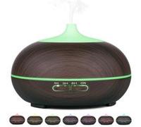 Diffuseur d'Huiles Essentielles, 300ml Humidificateur Ultrasonique à Brume Fraîche Diffuseur de Parfum Automatique avec 7 Couleurs Changeables LED