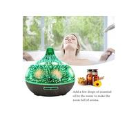 Diffuseur d'Huiles Essentielles 400ML,3D Verre Humidificateur d'air Diffuseur Arôme Ultrasonique 7 Couleur LED pour Maison, Bureau