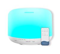 Diffuseur d'huiles essentielles 500 ML avec 7 LED colorées, humidificateur et purificateur d'air, Fonction aromathérapie, Complet avec télécommande et Mesure