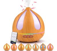 Diffuseur d'huiles essentielles à ultrasons, 500 ml, avec télécommande et éclairage LED en 7 couleurs