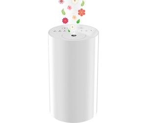 Diffuseur d'huiles essentielles - Diffuseur d'aromathérapie sans eau - Fonctionnement sur batterie et recharge USB - Minuterie 1/2/3 h/continu - Mini/portable - Blanc