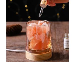 Diffuseur d'huiles essentielles en Pierre de sel de l'Himalaya | Lampe de sel de l'Himalaya | Coffret Cadeau d'huiles essentielles | Diffuseurs passifs pour huiles essentielles | Cadeaux pour