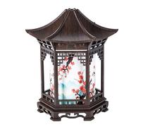 Diffuseur d'huiles essentielles et veilleuse chinoise, humidificateur de pièce de 160ml avec deux Modes brume, Led chaude/froide, Grain bois foncé