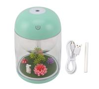 Diffuseur d'huiles essentielles, humidificateur de simulation de volcan, humidificateur silencieux 2 en 1 de qualité supérieure, design micro paysage, chargement USB, mignon pour (Green)